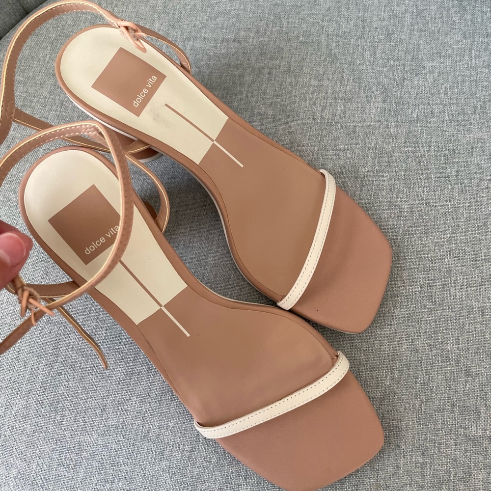 Dolce vita nude strappy heeled sandals